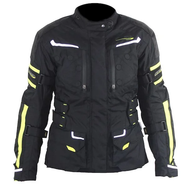 ARMR Kumaji 2 Ladies Waterproof Textile CE Approved Jacket - Black / Fluo Yellow