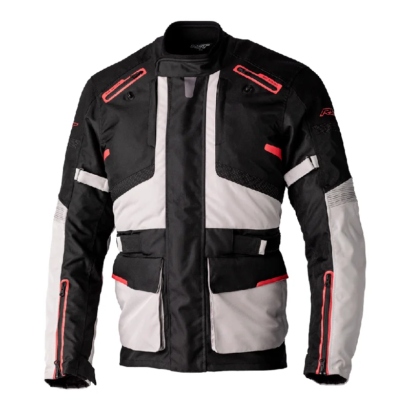 RST Endurance CE Mens Touring Waterproof Textile Jacket - Black / Silver / Red