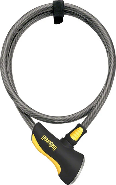 OnGuard Akita Cable Lock with Key: 6' x 12mm, Gray/Black/Yellow