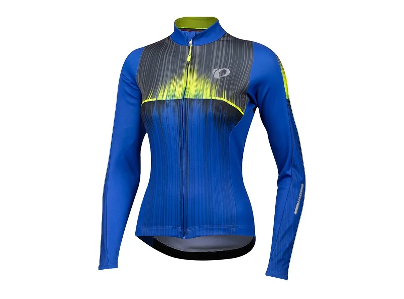 Pearl Izumi Elite Pursuit Thermal Graphic Long Sleeve Road Jersey - Womens - Vaporize Dazzling Blue