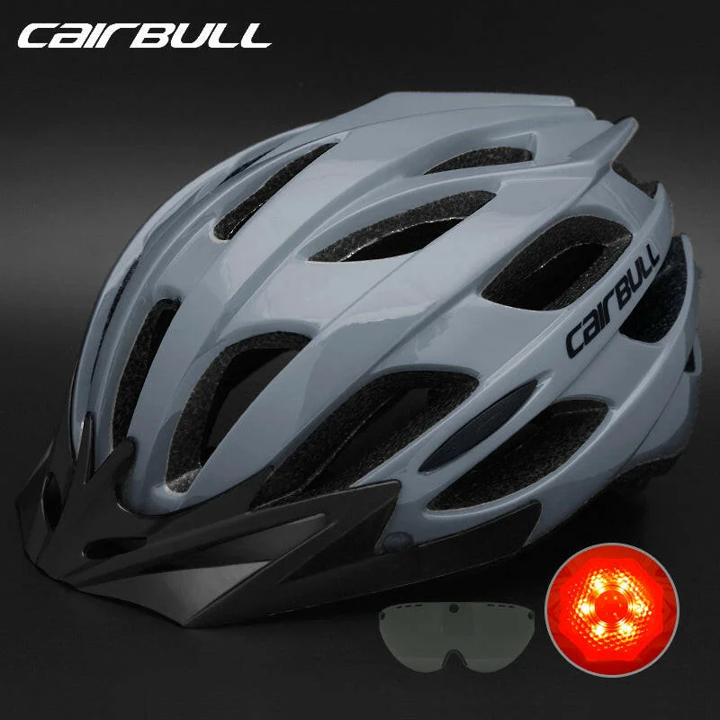 CAIRBULL Aero Road Bike Helmet Specialized MTB Cycling Helmets Goggles Adult Men Women Removable Visor Lens With Taillight EPS