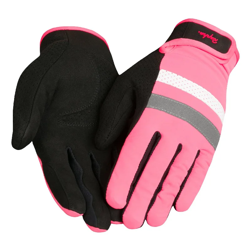 Rapha Unisex Brevet Reflective Gloves - Hi-Viz Pink