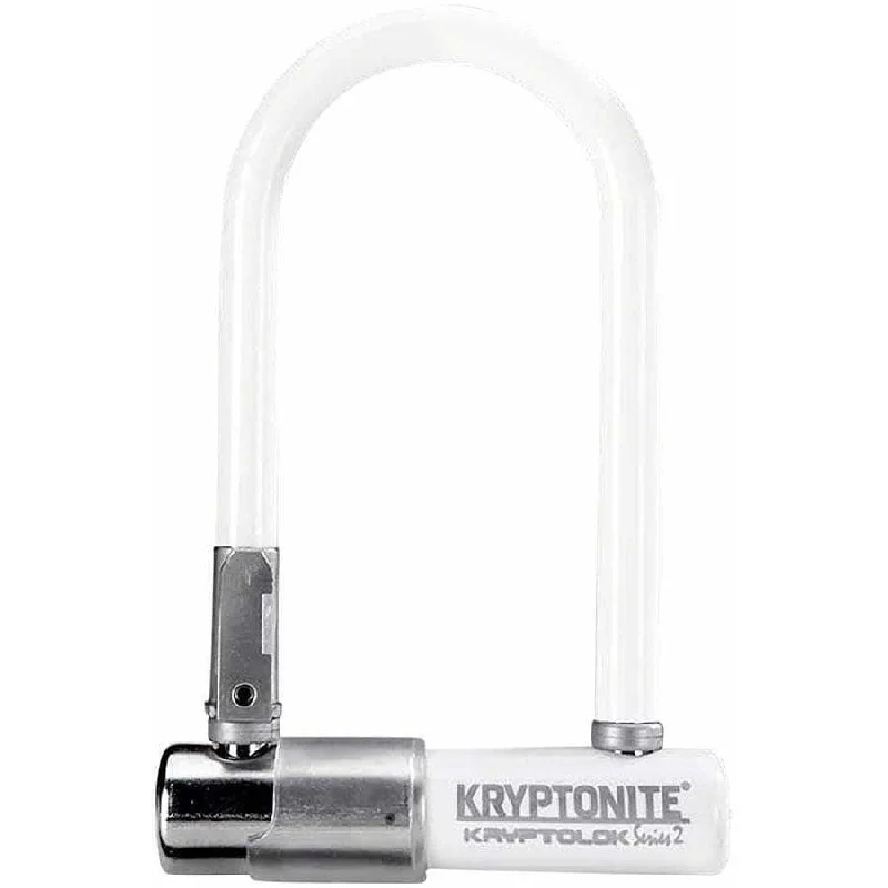 Krypto Series 2 Mini-7 Bike U-Lock - 3.25 x 7", Keyed, White, Includes bracket