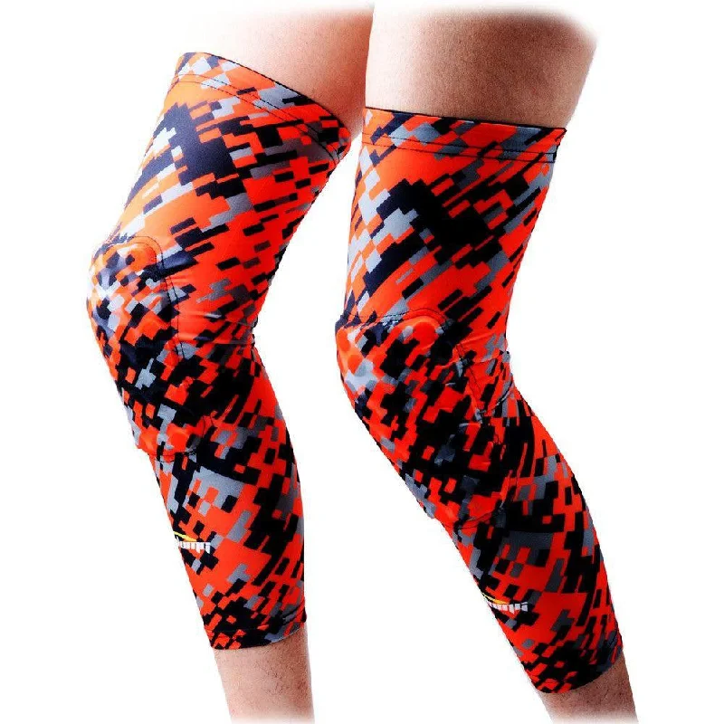 Camo Orange Black Knee Pads Sleeves 2 PCS