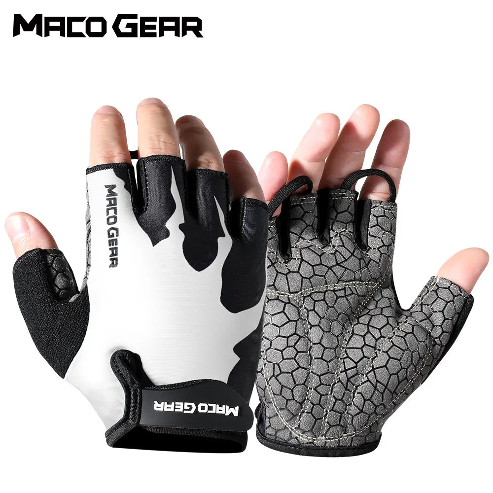 Cycling Gloves Half Finger Bicycle Shockproof Road Mountain Bike Running Summer Gym Fitness Anti-slip Protective Gear Men Women