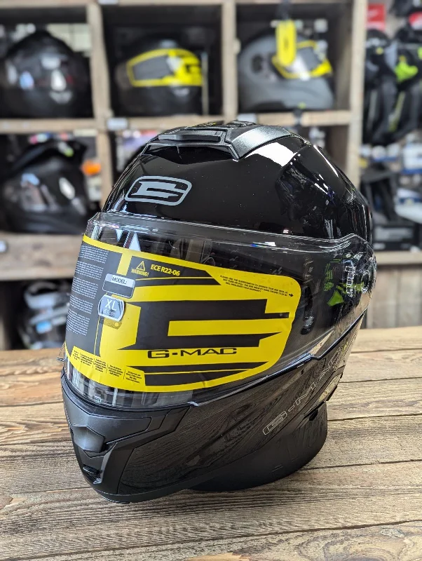 G-Mac Glide Evo Modular Flip Up DVS Motorcycle Helmet Gloss Black - XL