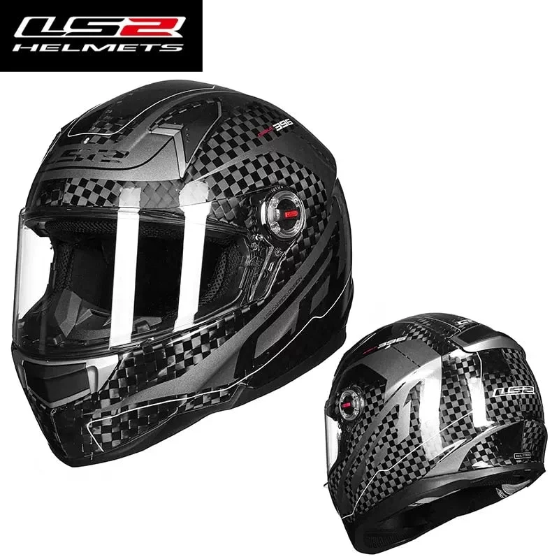 Original LS2 FF396 Carbon Fiber Motorcycle Helmet Ls2 Full Face Helmets Casco Casque Moto No Airbags Pump