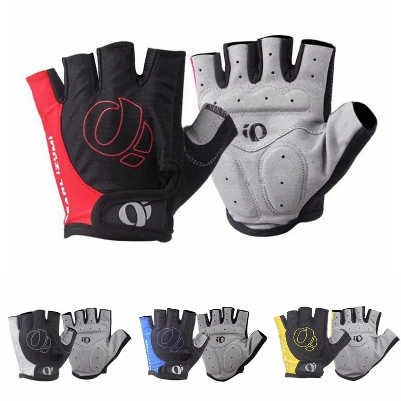 MTB Road Bike Sports Gloves 1Pair Gel Half Finger Cycling Gloves Anti-Slip Anti-sweat Bicycle Left-Right Hand Gloves Anti Shock