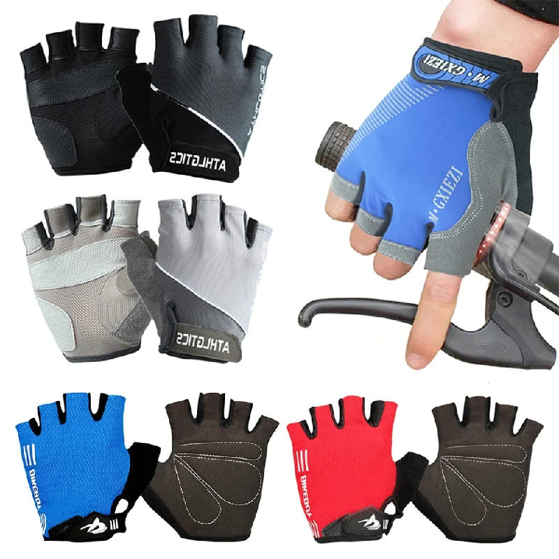 Bicycle Accessories 1Pair Half Finger Cycling Gloves Anti-slip Anti-sweat Gel Bicycle Riding Glove Shock Proof MTB Road Mountain Bike Gloves for Men