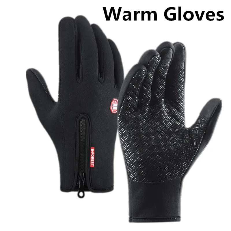 Cycling Gloves Winter Outdoor Sports Touch Screen Autumn Men Women Plus Velvet Warmth Water Repellent Riding Windproof Glove