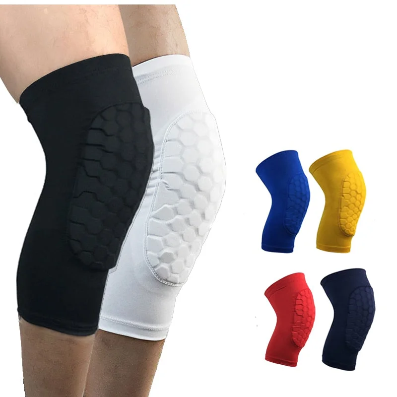 1PCS Honeycomb Basketball Knee pads Leg Sleeves Cellular Football Volleyball Soccer Kneepad Calf Support Ski Cycling Leg warmer