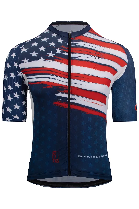 Men's American Pride Elite Cycling Jersey Short Sleeve