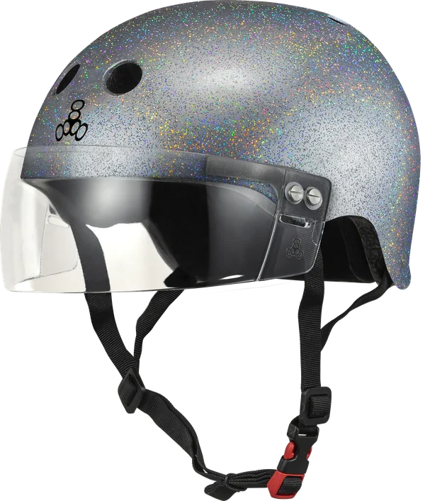 Triple 8 THE VISOR Certified Helmet SS Silver Glitter