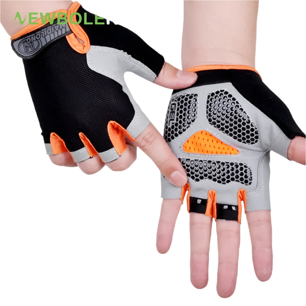 Anti Slip Shock Breathable Half Finger Gloves Breathable Cycling Gloves Fitness Gym Bodybuilding Crossfit Exercise Sports Gloves