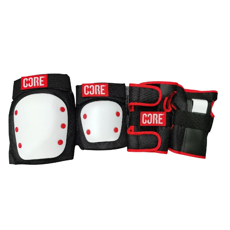 CORE Protection Skate Triple Pad Set - White (Knee/Elbow/Wrist)