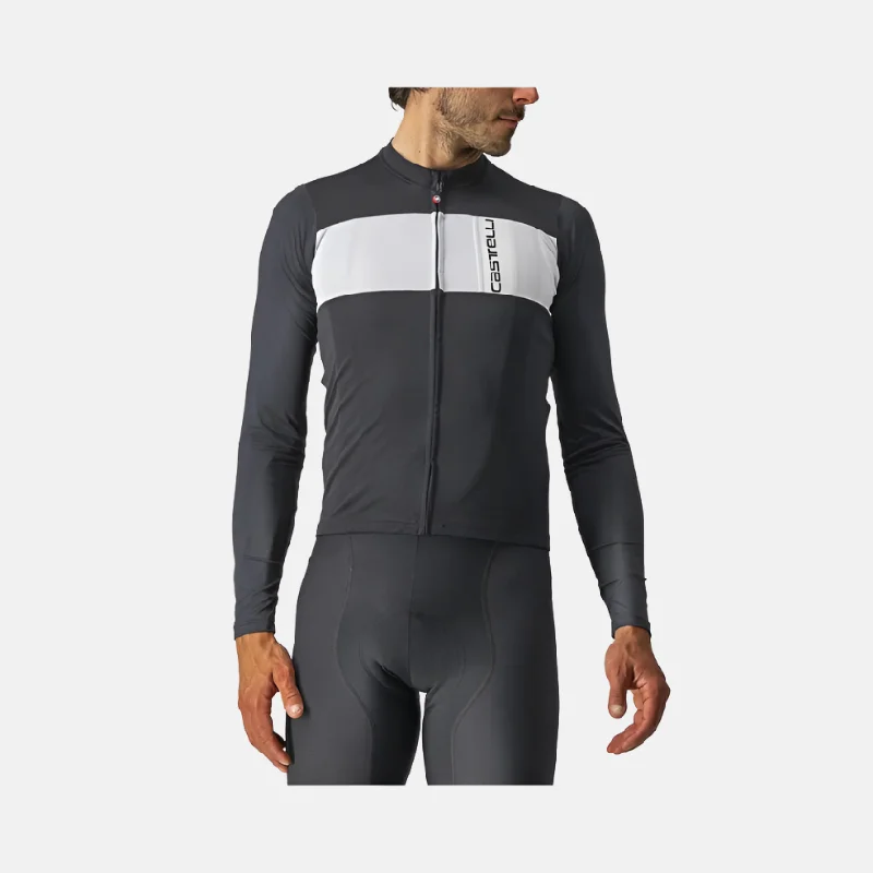 Castelli Prologo 7 Long Sleeve Mens Cycling Jersey -Light Black/Silver Gray/Ivory