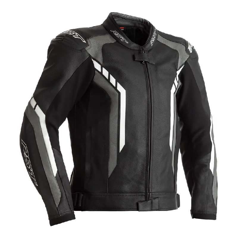 RST Axis CE Leather Jacket - Black / Grey / White