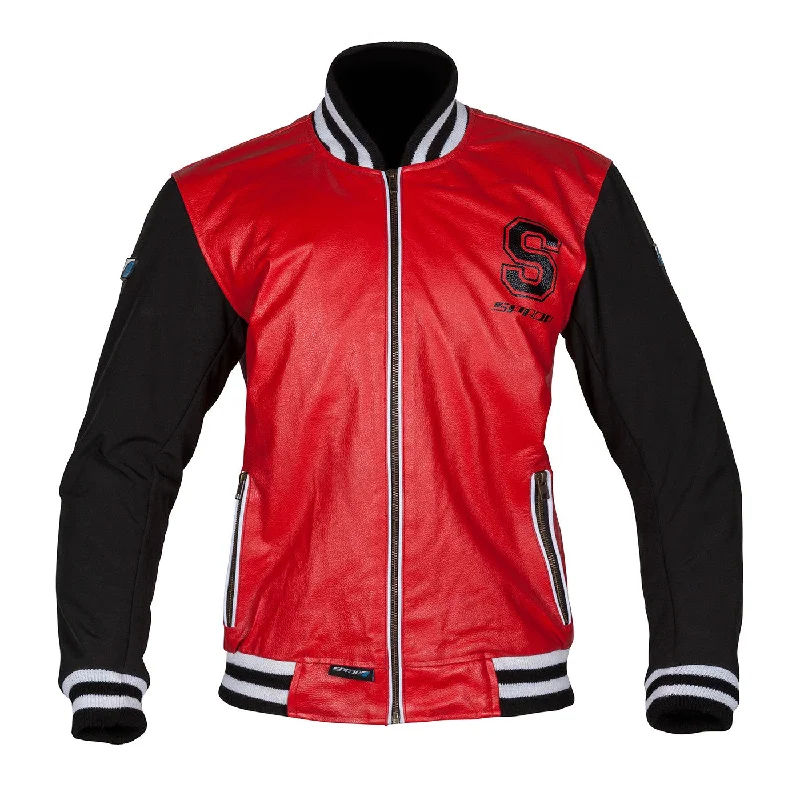 Spada Campus Leather Textile Jacket - Red/Black