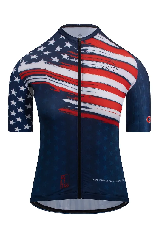 Women's American Pride Elite Cycling Jersey Short Sleeve