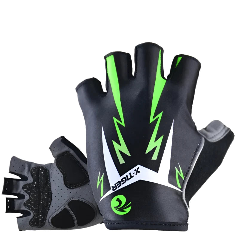 X-TIGER Cycling Gloves Anti-slip Anti-sweat Half Finger Breathable Bicycle Bike Gloves Sports Running Fitness Gym Riding Gloves