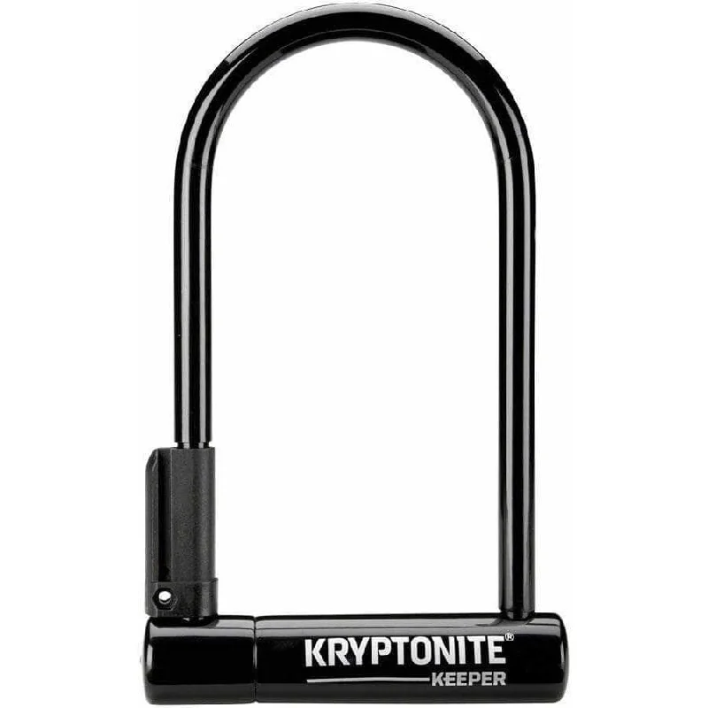 Keeper Bike U-Lock - 4 x 8", Keyed, Black, Includes bracket