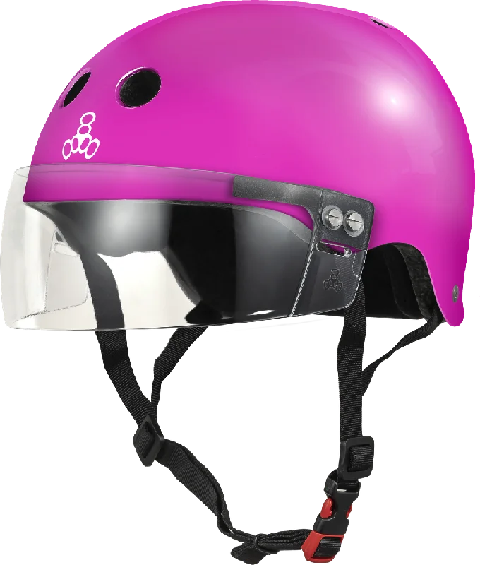 Triple 8 THE VISOR Certified Helmet SS Pink Glossy