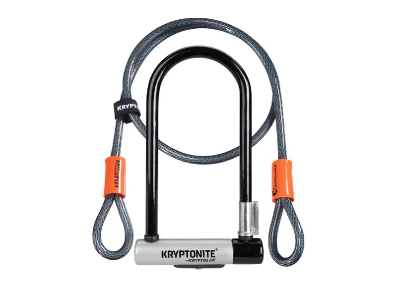 Kryptonite KryptoLok Standard U-Lock with Cable- Keyed - Black-Gray