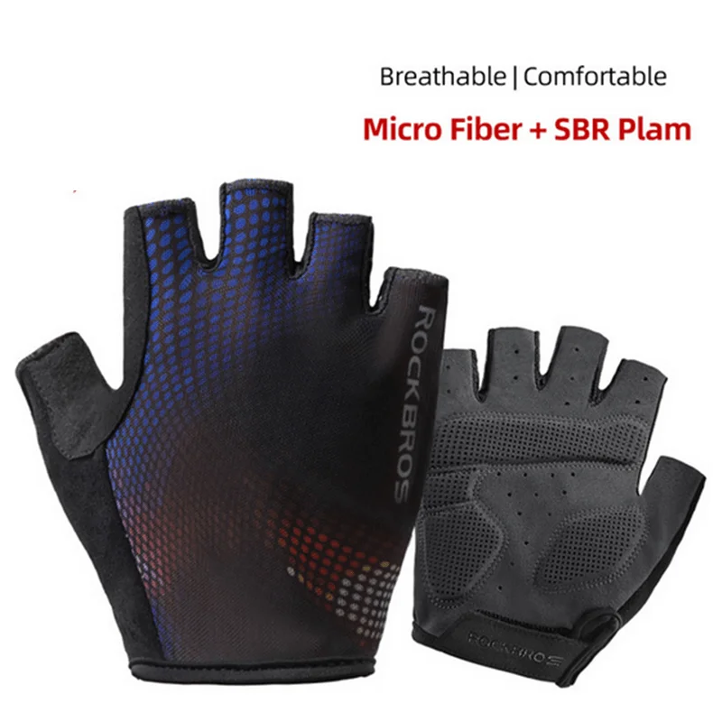 Cycling Half Finger Gloves Bike Bicycle Gym SBR Shockproof Glove