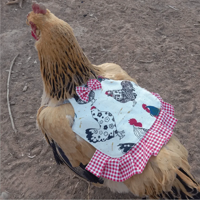 Chicken Hen Figure Saddle Apron Feather Wing Back Cotton Warm Jacket Protection Aprons