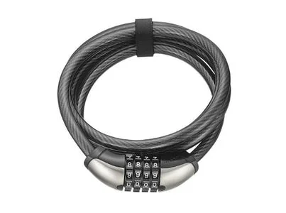 Surelock Flex Combo Coil 15 Cable Lock 15MM X 180CM BLACK/SILVER