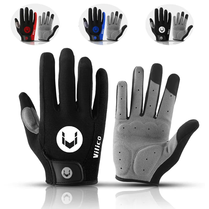 Autumn Winter MTB Cycling Long Finger Gloves Non-Slip Wear Shock Proof Breathable Touch Screen Bicycle Motorbike Gloves Men