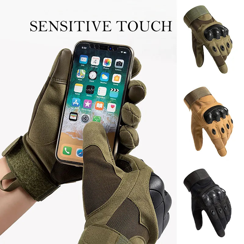 Full Finger Tactical Gloves Hard Shell Microfiber Leather Off-Road Riding MTB Motorcycle Gloves Bike Moto Accessories