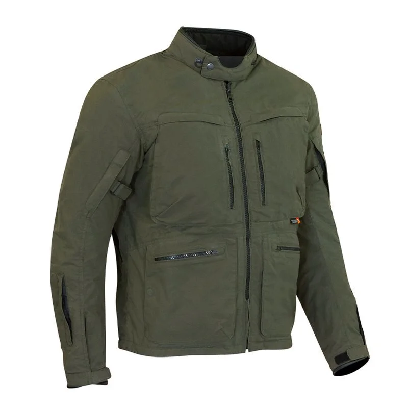 Merlin Drifter D3O Waterproof Membrane Organic Cotton Textile Explorer Motorcycle Jacket -  Green