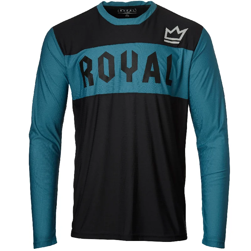 Royal Apex Long Sleeve MTB Jersey - Steel Blue-Black - 2022