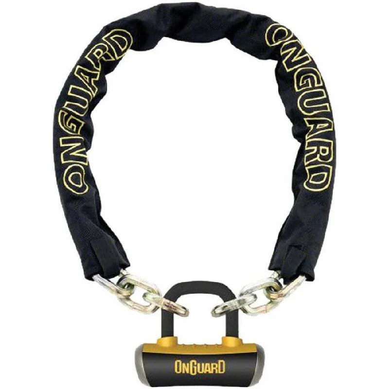 Mastiff Chain Lock with Keys: 3.7 x 10mm Black/Yellow