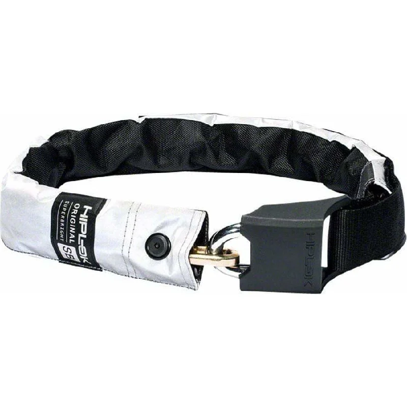 Original Superbright Wearable Hardened Steel Bike Chain Lock: 10mm, White Reflective