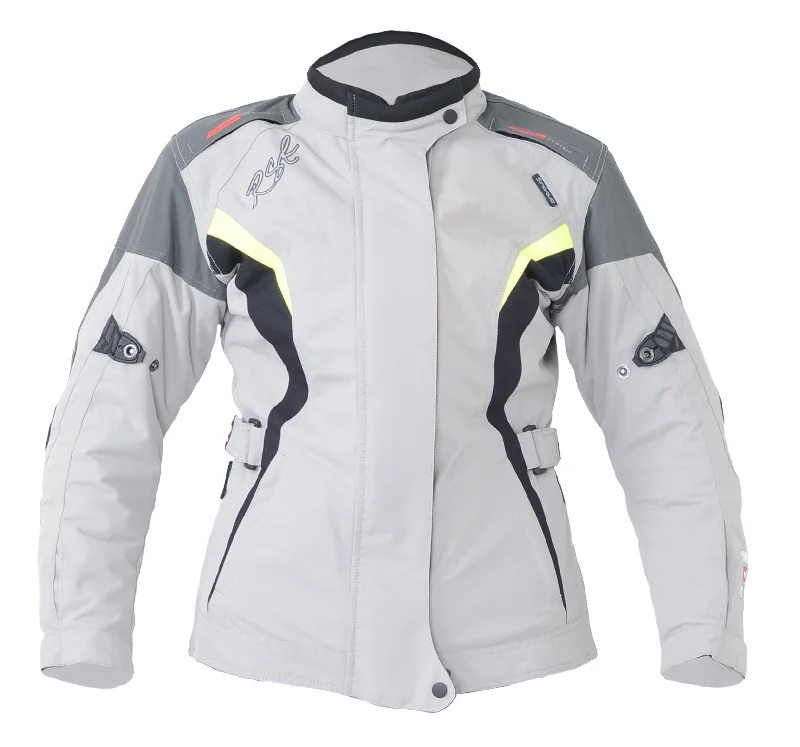 RST Gemma Textile Touring Jacket - Silver/Flo Yellow