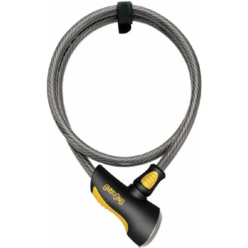 Akita Non-Coil Cable Lock with Key: 10 x 12mm Silver/Black/Yellow