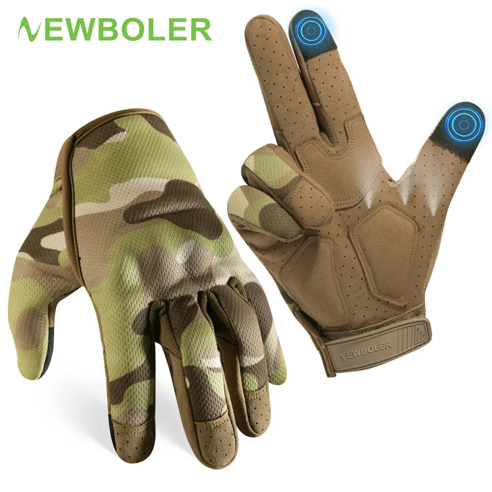 NEWBOLER Tactical Gloves Antiskid Army Military Bicycle Airsoft Motorcycle Shoot Paintball Work Gear Camo Full Finger Men Women