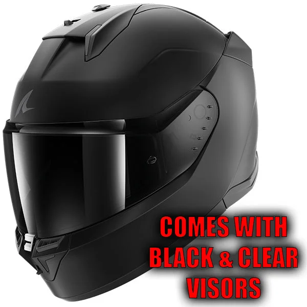 Shark D-Skwal 3 Full Face Helmet - Dark Shadow Matt Black + Free Dark Visor