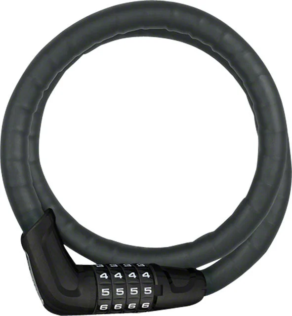 ABUS Tresorflex 6615 Combination Coiled Cable Lock: 120cm x 15mm With Mount, Black