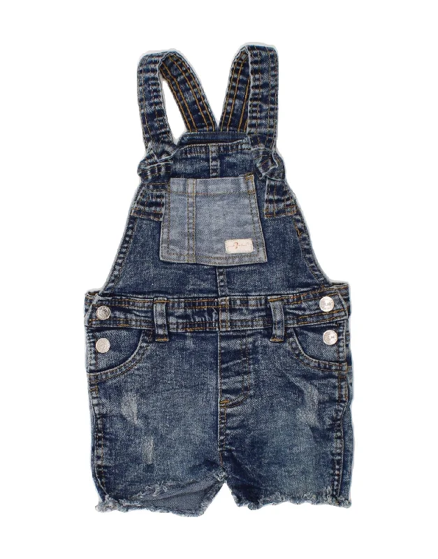 7 FOR ALL MANKIND Baby Girls Dungarees Denim Shorts 12-18 Months W20  Blue