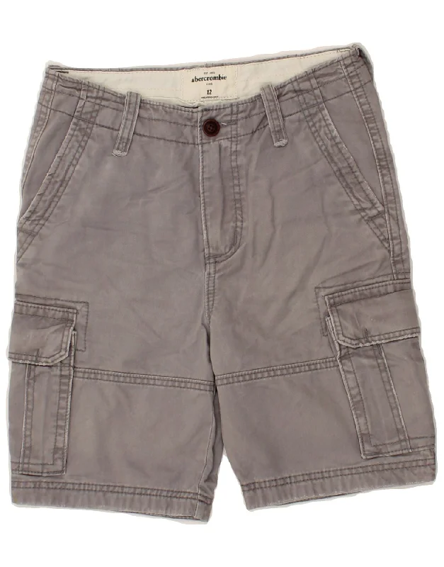 ABERCROMBIE & FITCH Boys Cargo Shorts 11-12 Years W28 Grey Cotton