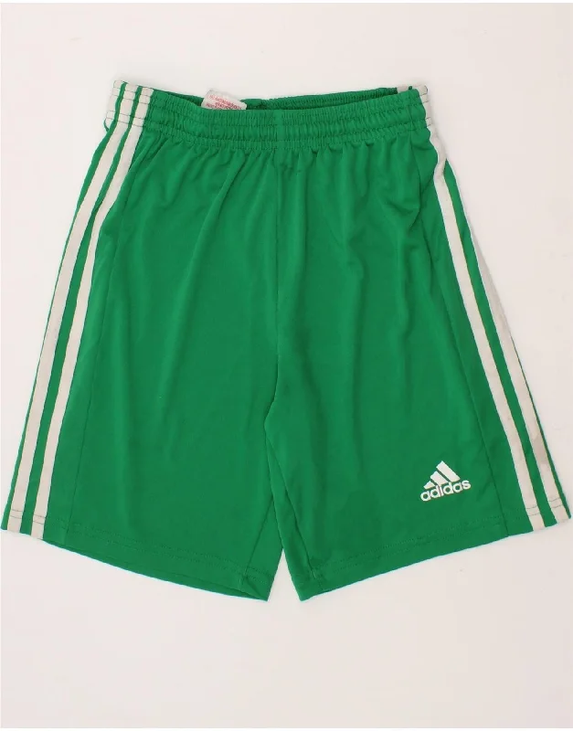 ADIDAS Boys Aeroready Sport Shorts 11-12 Years Green Polyester