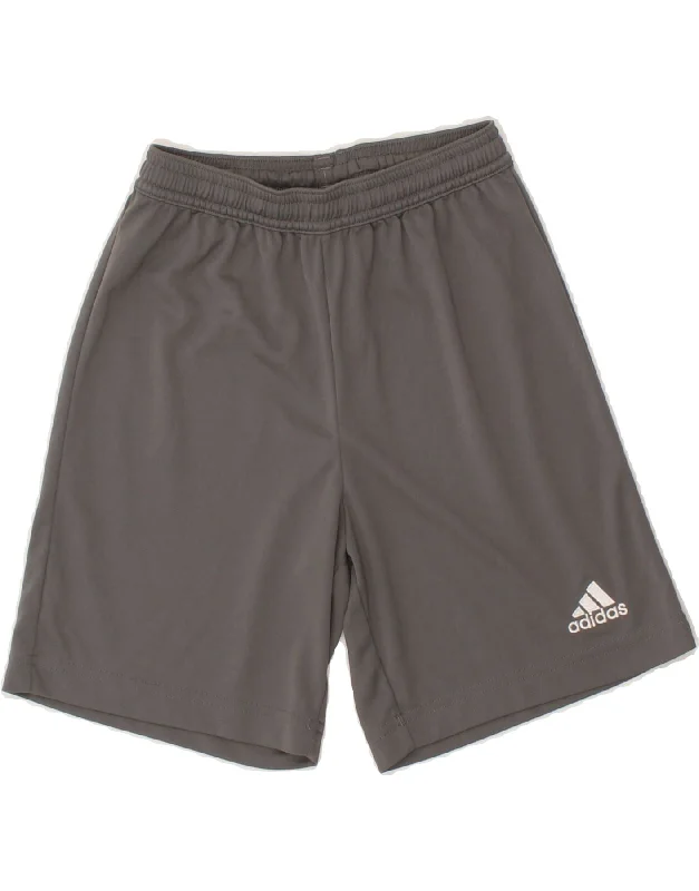 ADIDAS Boys Aeroready Sport Shorts 11-12 Years Grey Polyester