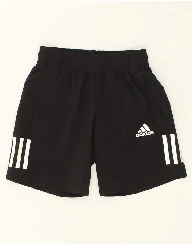 ADIDAS Boys Aeroready Sport Shorts 5-6 Years Black Polyester