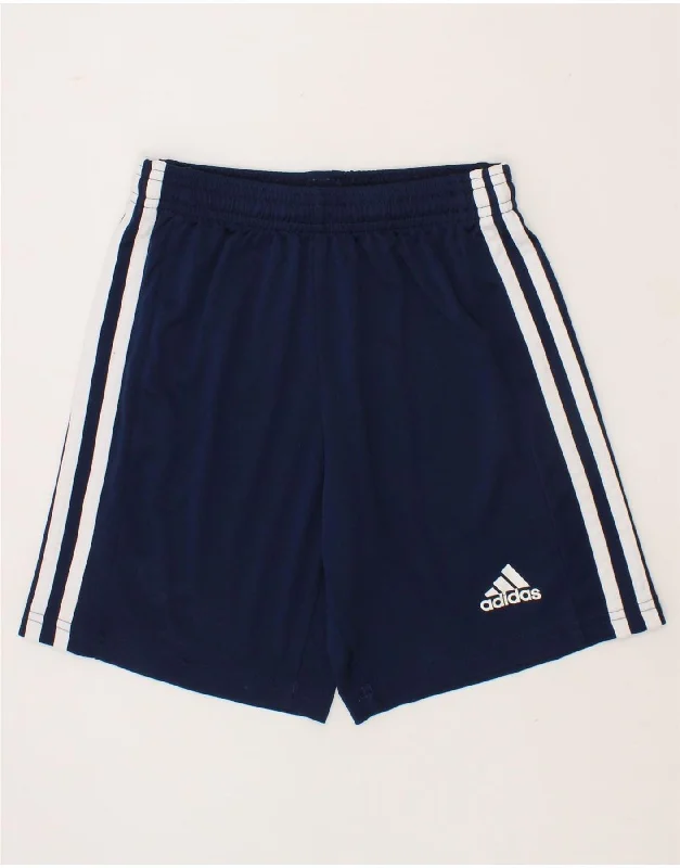 ADIDAS Boys Aeroready Sport Shorts 9-10 Years Navy Blue Polyester