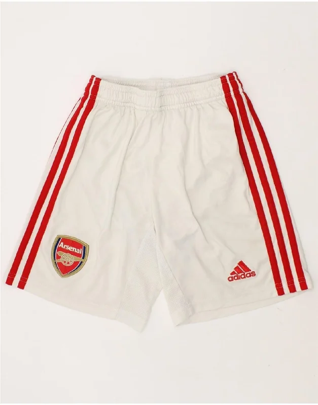 ADIDAS Boys Arsenal Sport Shorts 9-10 Years White Polyester