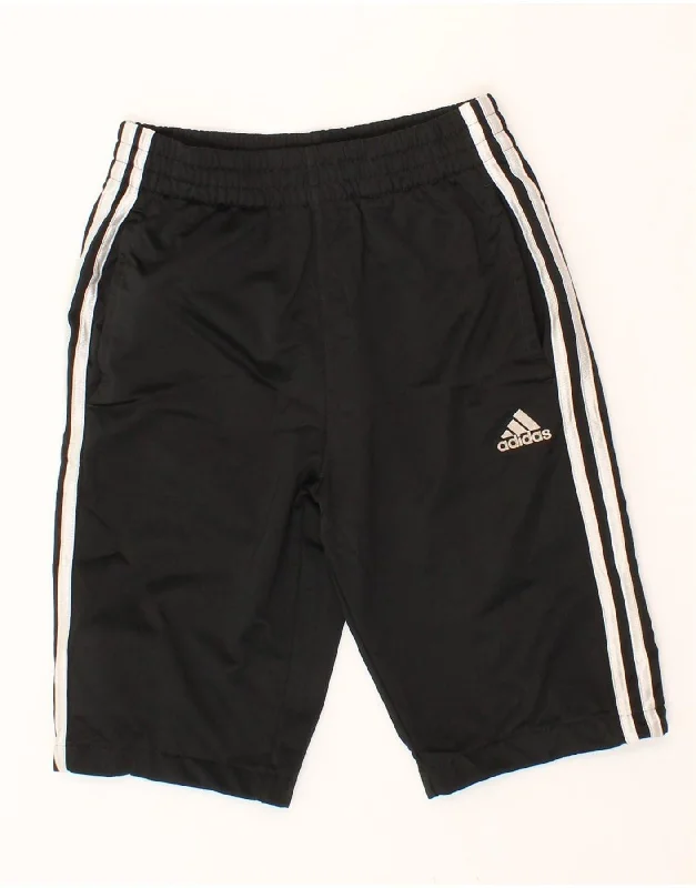 ADIDAS Boys Bermuda Sport Shorts 9-10 Years Medium Black Polyester