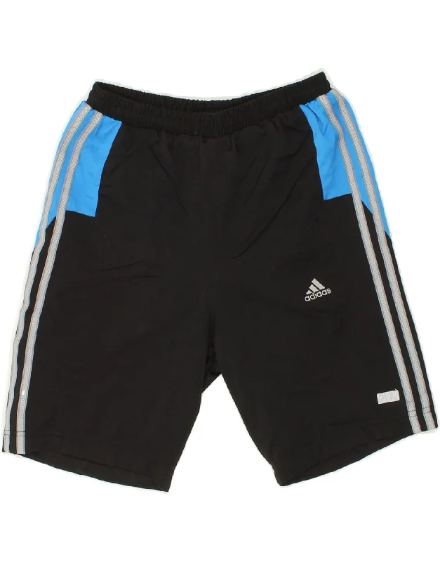 ADIDAS Boys Clima 365 Sport Shorts 11-12 Years Black Colourblock